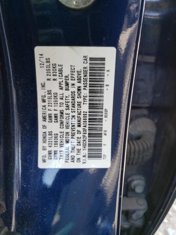 1HGCR2F8XFA088992 - 2015 HONDA ACCORD EXL BLUE photo 12