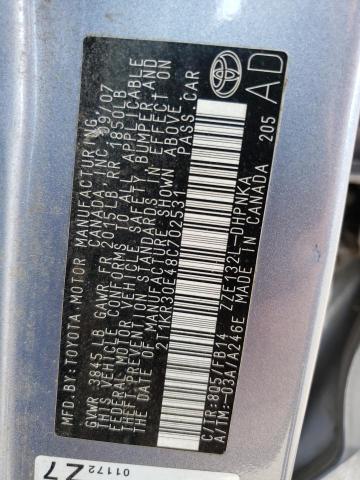 2T1KR30E48C702531 - 2008 TOYOTA COROLLA MA XR BLUE photo 12