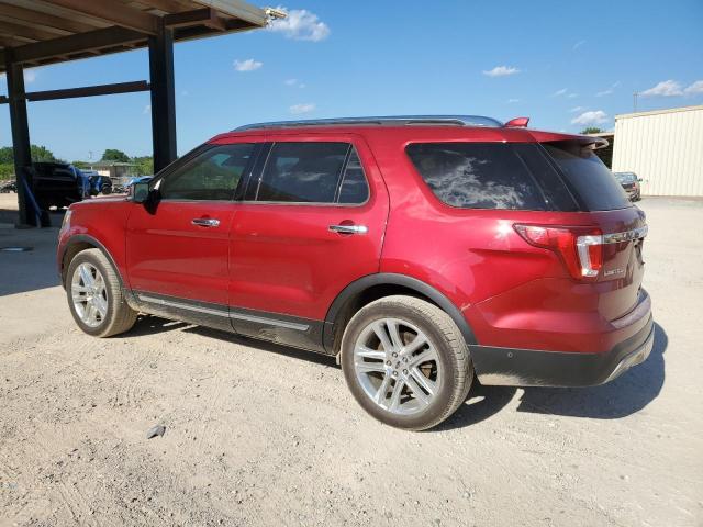 1FM5K8F84HGE08365 - 2017 FORD EXPLORER LIMITED RED photo 2