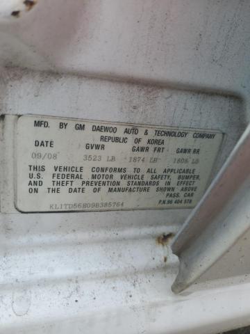 KL1TD56E09B385764 - 2009 CHEVROLET AVEO LS 白色 照片 12