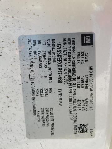 1GYS3KEFXDR179488 - 2013 CADILLAC ESCALADE ESV PLATINUM თეთრი ფოტო 13