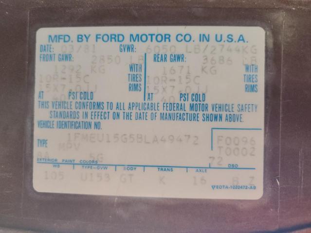 1FMEU15G5BLA49472 - 1981 FORD BRONCO U100 BROWN photo 12