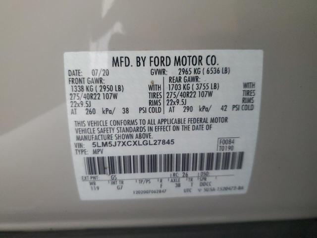 5LM5J7XCXLGL27845 - 2020 LINCOLN AVIATOR RESERVE WHITE photo 14