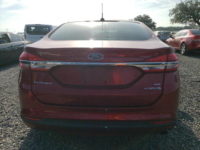 3FA6P0LU7HR223545 - 2017 FORD FUSION SE HYBRID MAROON photo 6