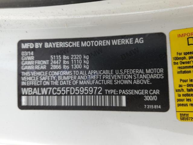 WBALW7C55FD595972 - 2015 BMW 640I I WHITE photo 12