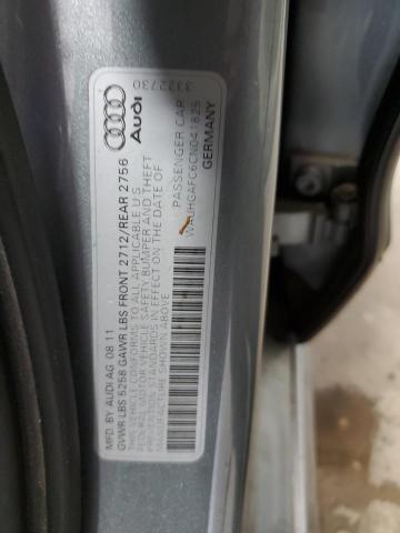 WAUHGAFC6CN041825 - 2012 AUDI A6 PRESTIGE ვერცხლისფერი ფოტო 12