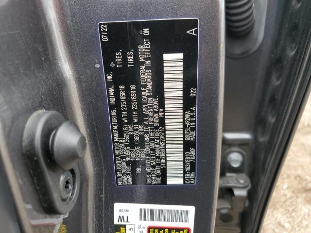 5TDHZRBH1NS236712 - 2022 TOYOTA HIGHLANDER XLE ნაცრისფერი ფოტო 14