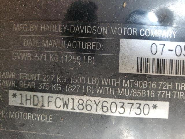 1HD1FCW186Y603730 - 2006 HARLEY-DAVIDSON FLHTCUI GRAY photo 10