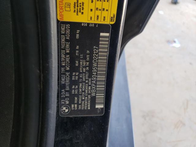 WBXPA93495WD22127 - 2005 BMW X3 3.0I BLACK photo 14
