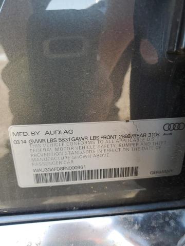 WAU3GAFD8FN000961 - 2015 AUDI A8 L QUATTRO GRAY photo 12