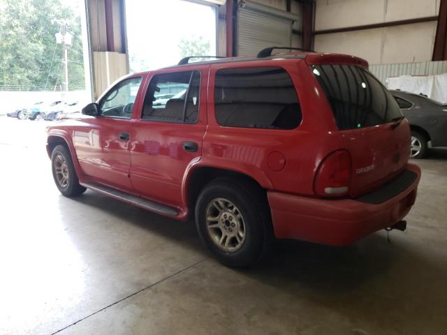 1D4HR48N63F522586 - 2003 DODGE DURANGO SLT RED photo 2