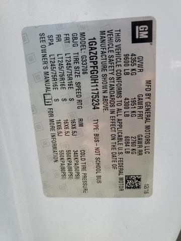 1GAZGPFG0H1175234 - 2017 CHEVROLET EXPRESS G3 LT WHITE photo 14