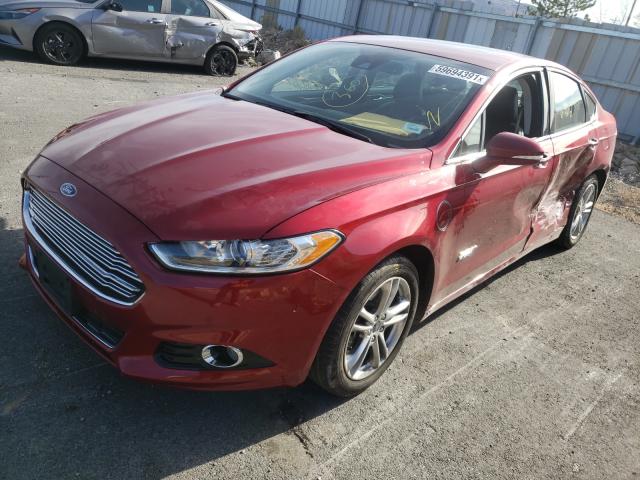 3FA6P0SU8FR206705 - 2015 FORD FUSION TITANIUM PHEV RED photo 2