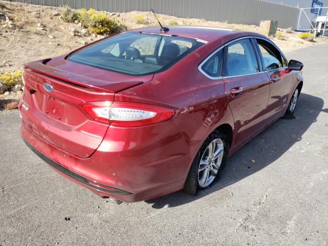 3FA6P0SU8FR206705 - 2015 FORD FUSION TITANIUM PHEV RED photo 4