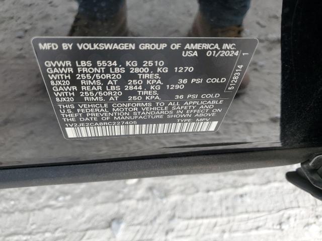 1V2JE2CA8RC227405 - 2024 VOLKSWAGEN ATLAS CROS SE Czarny zdjęcie 13