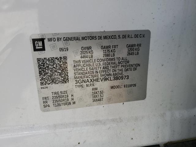 3GNAXHEV9KL380973 - 2019 CHEVROLET EQUINOX LS Blanco foto 13