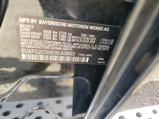 5UXFG2C5XE0C43803 - 2014 BMW X6 XDRIVE35I BLACK photo 14