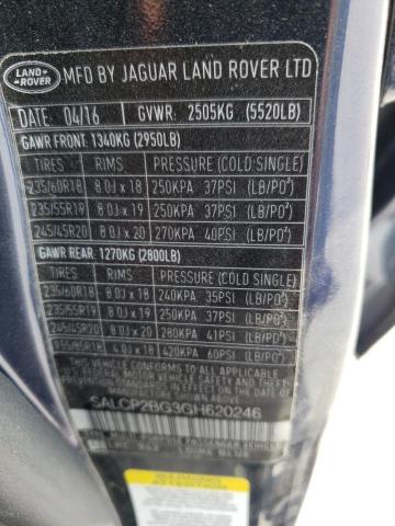 SALCP2BG3GH620246 - 2016 LAND ROVER DISCOVERY SE BLUE photo 13