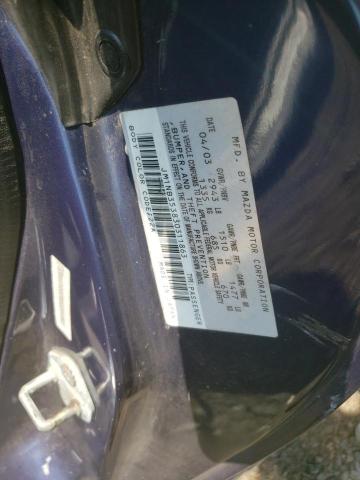 JM1NB353830311863 - 2003 MAZDA MX-5 MIATA BASE PURPLE photo 12