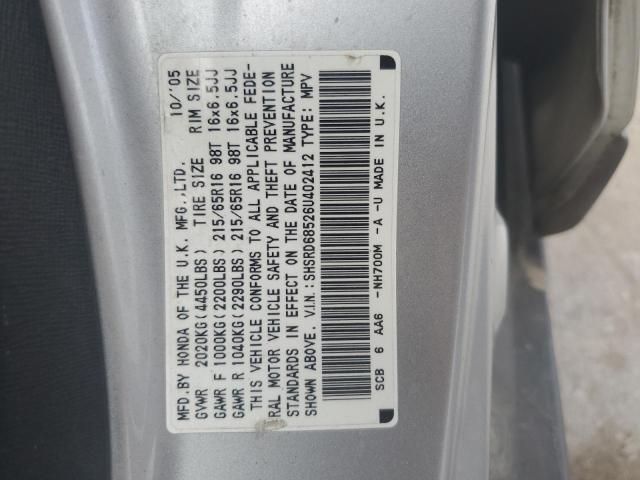 SHSRD68526U402412 - 2006 HONDA CR-V LX SILVER photo 13