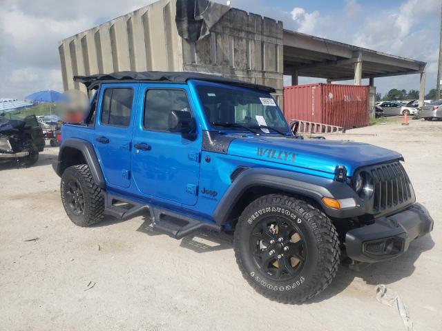 1C4HJXDN5MW685758 - 2021 JEEP WRANGLER U SPORT BLUE photo 4