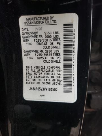 JN8AR05Y3VW104502 - 1997 NISSAN PATHFINDER LE 黑色 照片 10