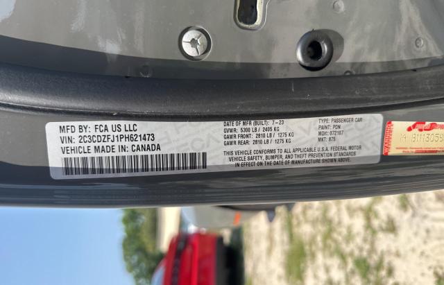 2C3CDZFJ1PH621473 - 2023 DODGE CHALLENGER R/T SCAT PACK GRAY photo 10
