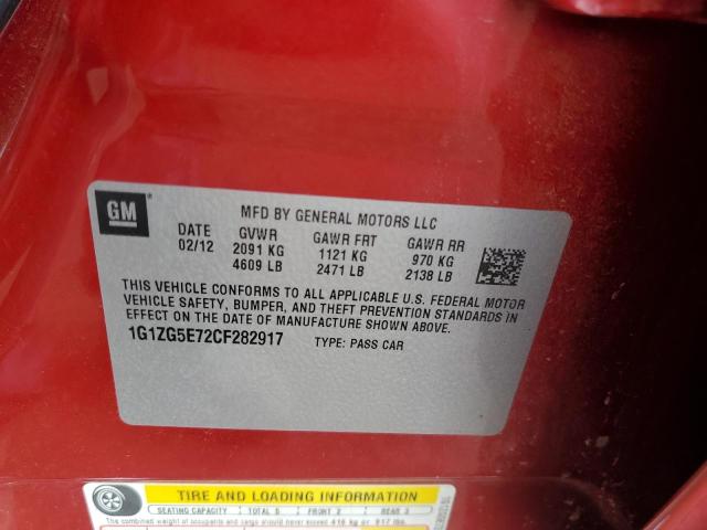 1G1ZG5E72CF282917 - 2012 CHEVROLET MALIBU LTZ 红色 照片 13