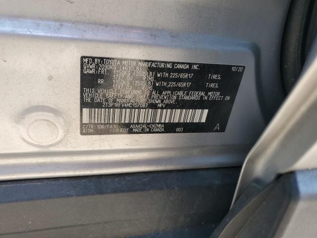 2T3P1RFV4MC157083 - 2021 TOYOTA RAV4 XLE SILVER photo 13