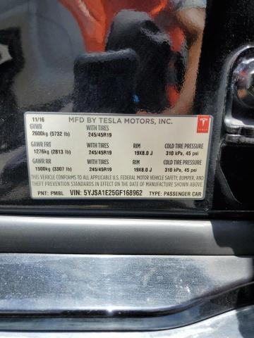 5YJSA1E25GF168962 - 2016 TESLA MODEL S შავი ფოტო 13