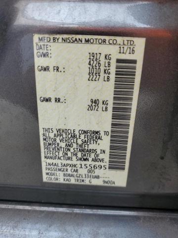 1N4AL3APXHC155695 - 2017 NISSAN ALTIMA 2.5 GRAY photo 12