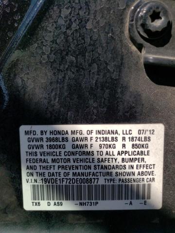 19VDE1F72DE008877 - 2013 ACURA ILX 20 TECH BLACK photo 12