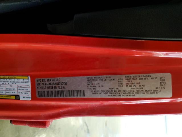 1C4HJXKN5MW780453 - 2021 JEEP WRANGLER U SPORT 红色 照片 14