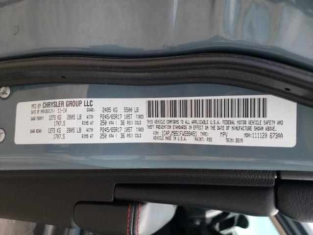 1C4PJMBS1FW599451 - 2015 JEEP CHEROKEE TRAILHAWK Boz foto 14