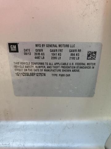 1G11C5SL6EF127574 - 2014 CHEVROLET MALIBU 1LT 银色 照片 12