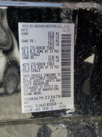 5N1DR3AC7PC223478 - 2023 NISSAN PATHFINDER S Schwarz Foto 13