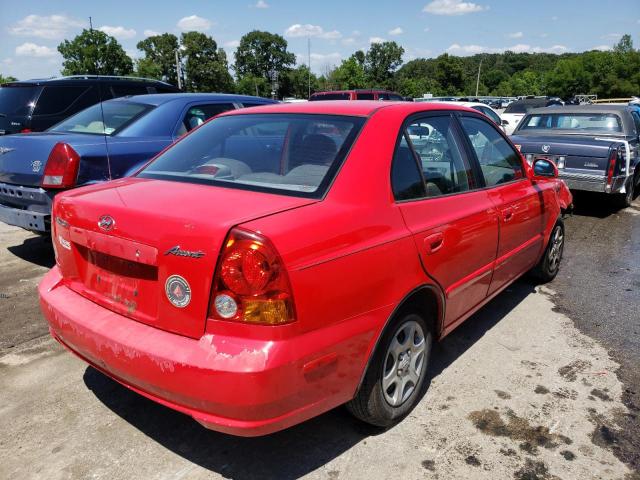 KMHCG45C45U657642 - 2005 HYUNDAI ACCENT GL RED photo 3