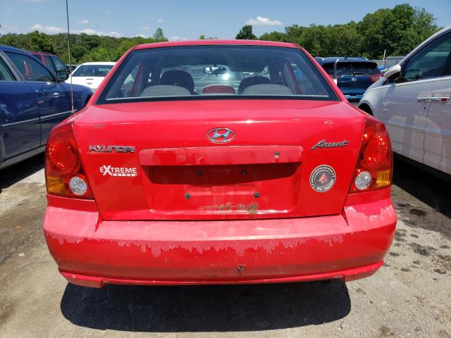 KMHCG45C45U657642 - 2005 HYUNDAI ACCENT GL RED photo 6