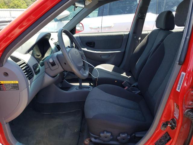 KMHCG45C45U657642 - 2005 HYUNDAI ACCENT GL RED photo 7