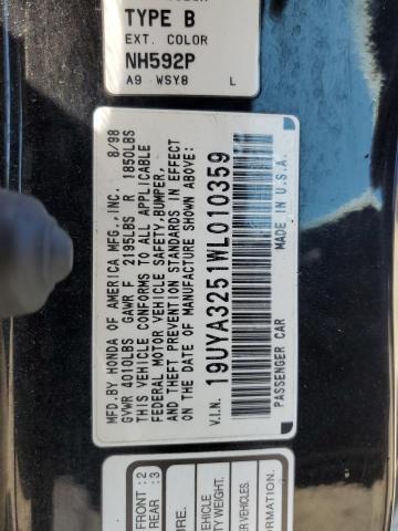 19UYA3251WL010359 - 1998 ACURA 2.3CL BLACK photo 13