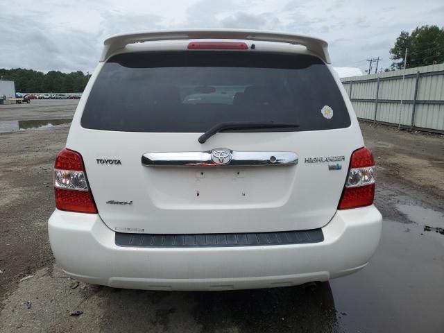 JTEEW21A160004649 - 2006 TOYOTA HIGHLANDER HYBRID WHITE photo 6