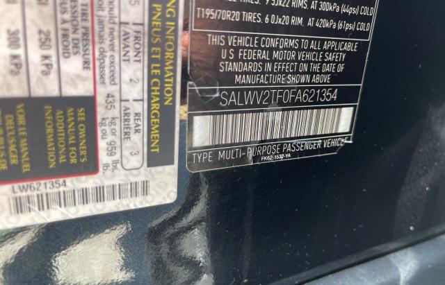 SALWV2TF0FA621354 - 2015 LAND ROVER RANGE ROVE AUTOBIOGRAPHY BLACK photo 10