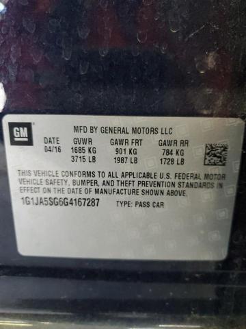 1G1JA5SG6G4167287 - 2016 CHEVROLET SONIC LS BLUE photo 13