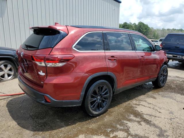 5TDKZRFHXKS355600 - 2019 TOYOTA HIGHLANDER SE MAROON photo 3