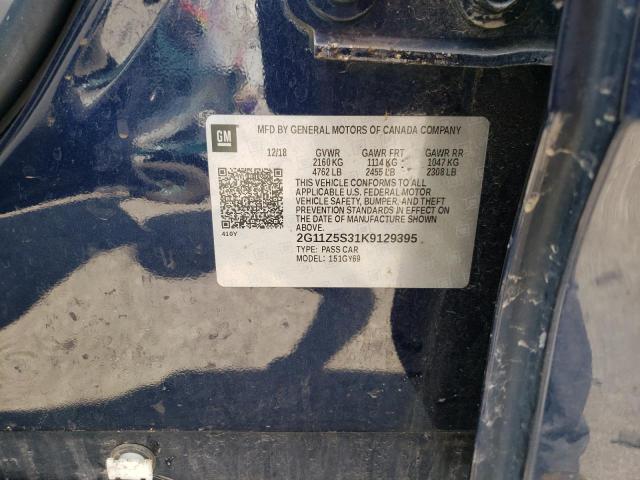 2G11Z5S31K9129395 - 2019 CHEVROLET IMPALA LT BLUE photo 13