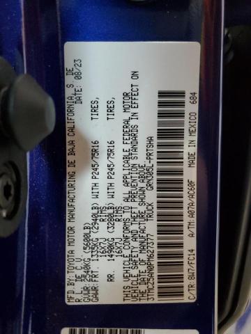 3TMCZ5AN0PM627377 - 2023 TOYOTA TACOMA DOUBLE CAB ლურჯი ფოტო 13