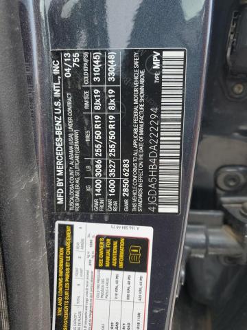 4JGDA5HB4DA222294 - 2013 MERCEDES-BENZ ML 350 4MATIC BLUE photo 13