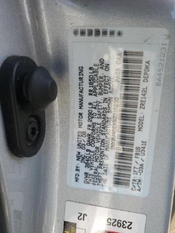 1NXBU40EX9Z016630 - 2009 TOYOTA COROLLA BASE Silber Foto 12