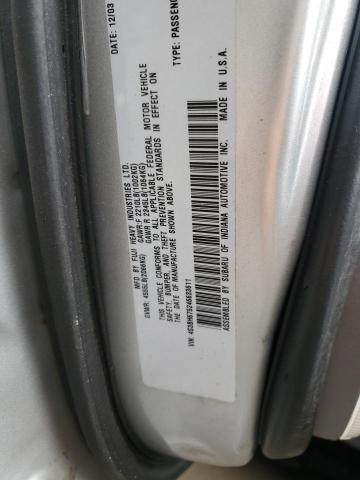 4S3BH675246633611 - 2004 SUBARU LEGACY OUTBACK AWP 银色 照片 12