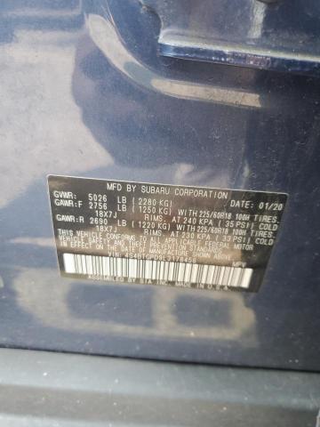 4S4BTGPD9L3178456 - 2020 SUBARU OUTBACK TOURING LDL Կապույտ լուսանկար 13